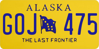 AK license plate GOJ475