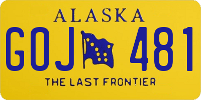 AK license plate GOJ481