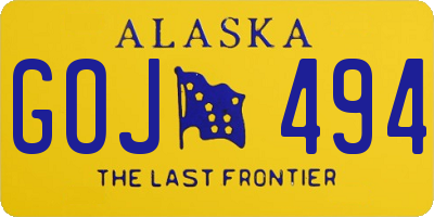 AK license plate GOJ494