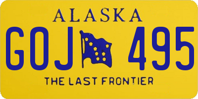 AK license plate GOJ495