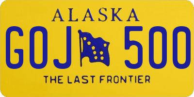 AK license plate GOJ500