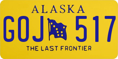 AK license plate GOJ517