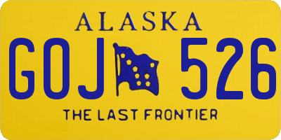 AK license plate GOJ526