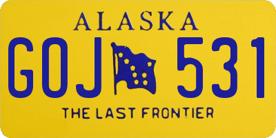 AK license plate GOJ531