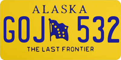 AK license plate GOJ532