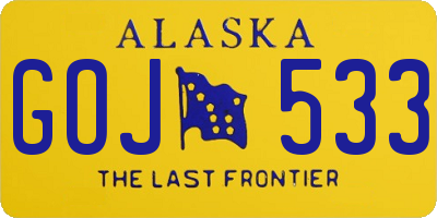 AK license plate GOJ533
