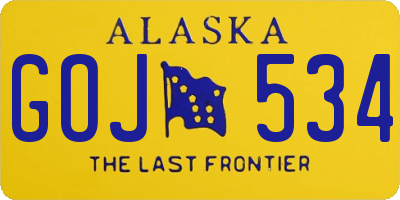 AK license plate GOJ534