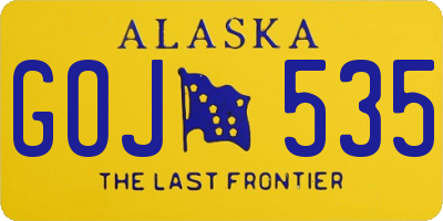 AK license plate GOJ535