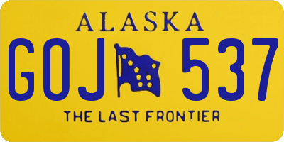 AK license plate GOJ537