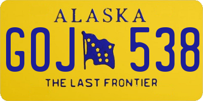 AK license plate GOJ538