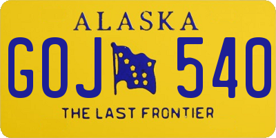 AK license plate GOJ540