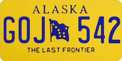 AK license plate GOJ542