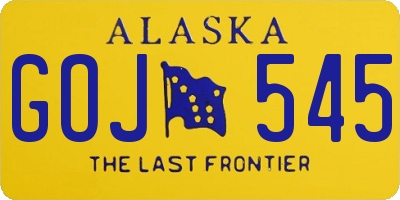 AK license plate GOJ545