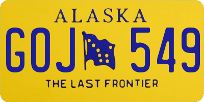 AK license plate GOJ549