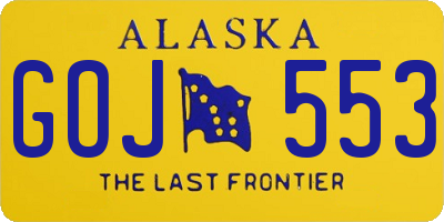 AK license plate GOJ553