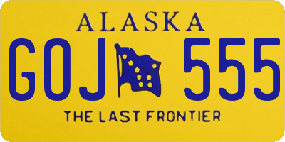 AK license plate GOJ555