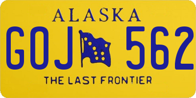AK license plate GOJ562