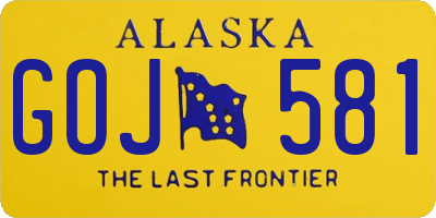 AK license plate GOJ581
