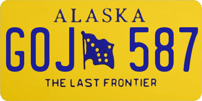 AK license plate GOJ587