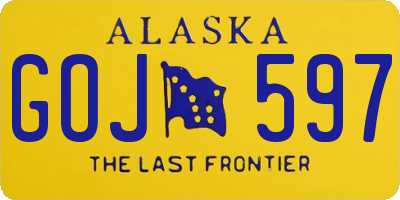 AK license plate GOJ597