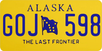 AK license plate GOJ598