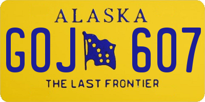 AK license plate GOJ607