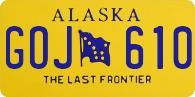 AK license plate GOJ610