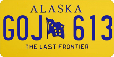 AK license plate GOJ613