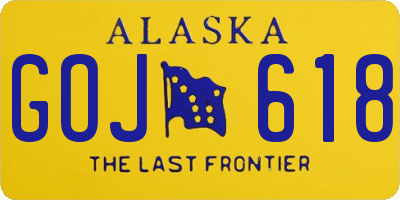 AK license plate GOJ618