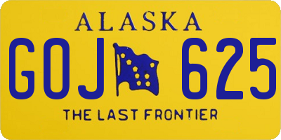 AK license plate GOJ625