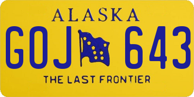 AK license plate GOJ643