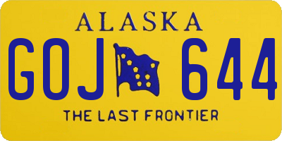 AK license plate GOJ644
