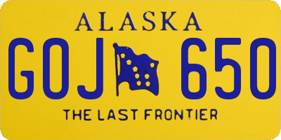 AK license plate GOJ650