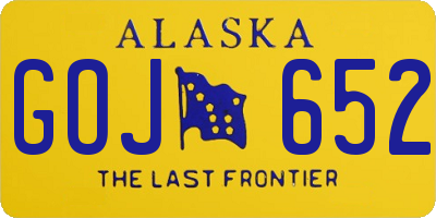 AK license plate GOJ652