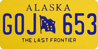 AK license plate GOJ653
