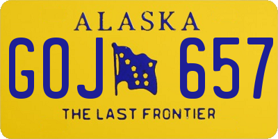 AK license plate GOJ657