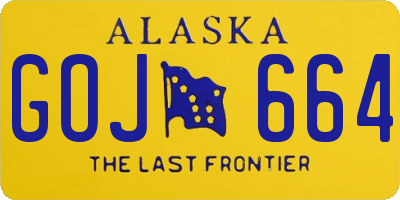AK license plate GOJ664
