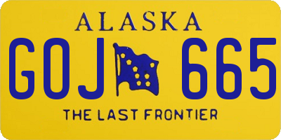 AK license plate GOJ665