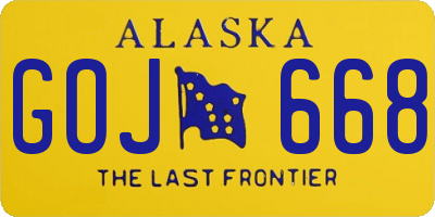 AK license plate GOJ668