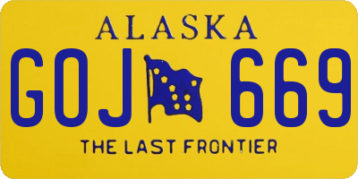 AK license plate GOJ669