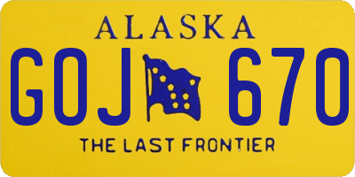AK license plate GOJ670