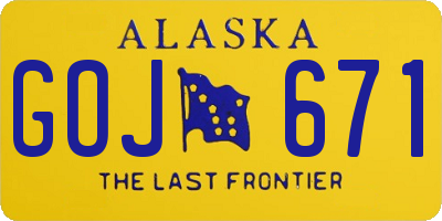 AK license plate GOJ671