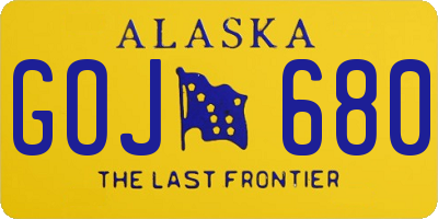 AK license plate GOJ680