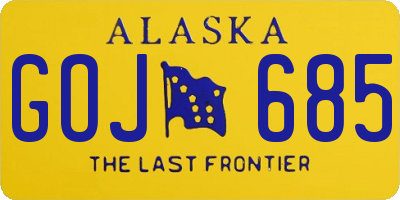 AK license plate GOJ685