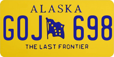 AK license plate GOJ698