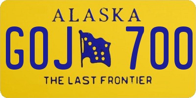 AK license plate GOJ700