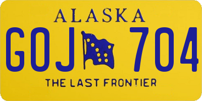 AK license plate GOJ704