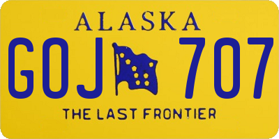 AK license plate GOJ707