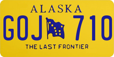 AK license plate GOJ710
