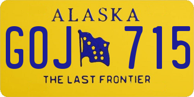 AK license plate GOJ715